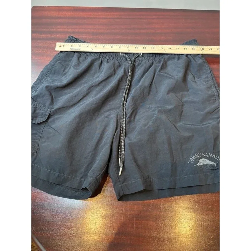 Tommy Bahama Relax Black Swim Trunks Men’s Large L Marlin Cargo Mesh Lined